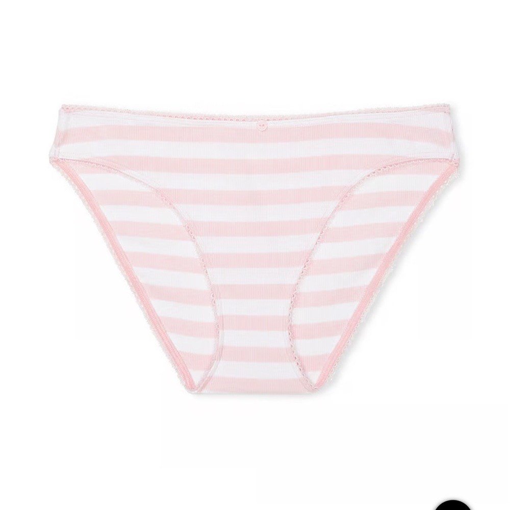Victoria secret panty size large L ribbed cotton bikini new